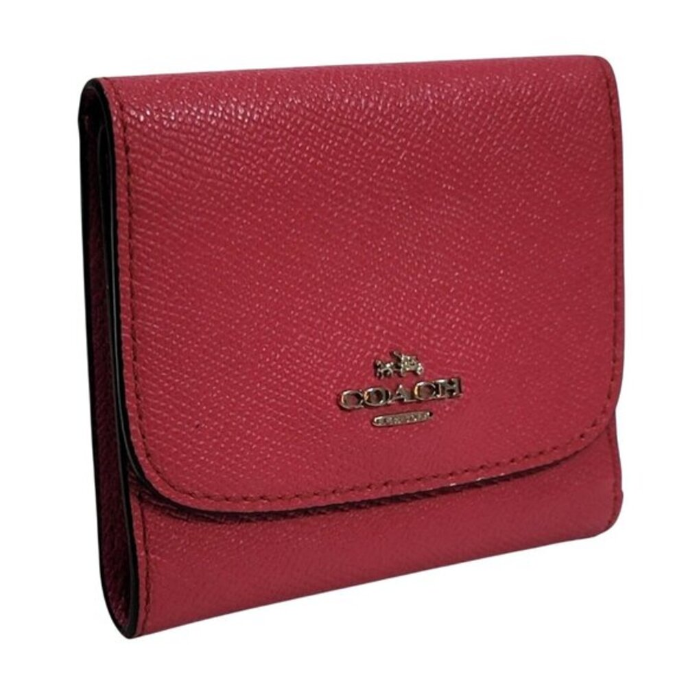 Coach Crossgrain Leather Small Wallet Pink